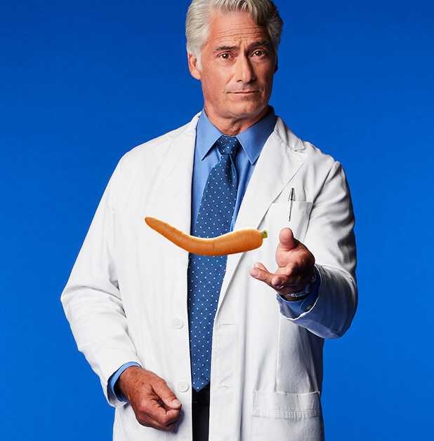 Doctor with a bent carrot